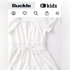 Girls Willow & Root White Eyelet Romper
